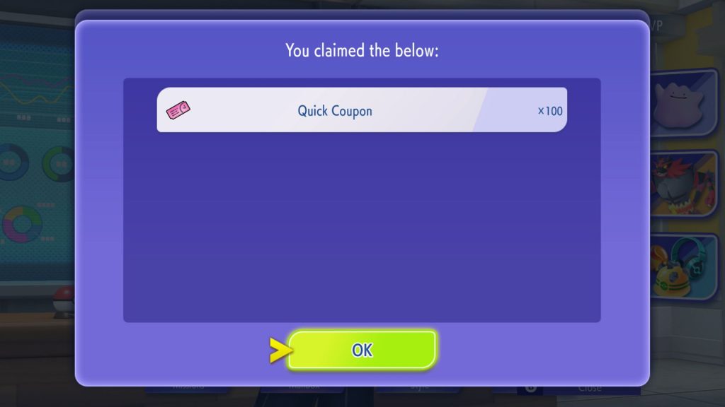 100 quick coupons in pokemon champions