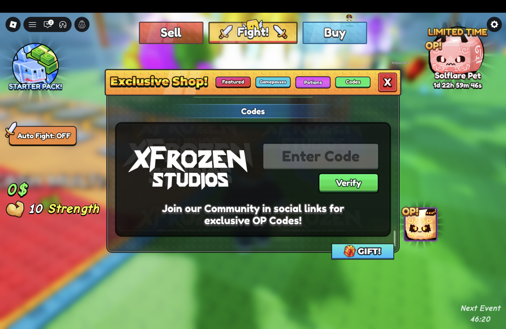 Lucky Block Rush Codes Redemption Menu