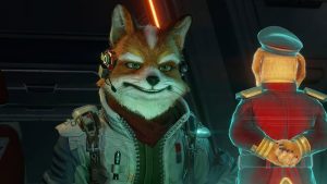Fox McCloud talking to someone in star fox