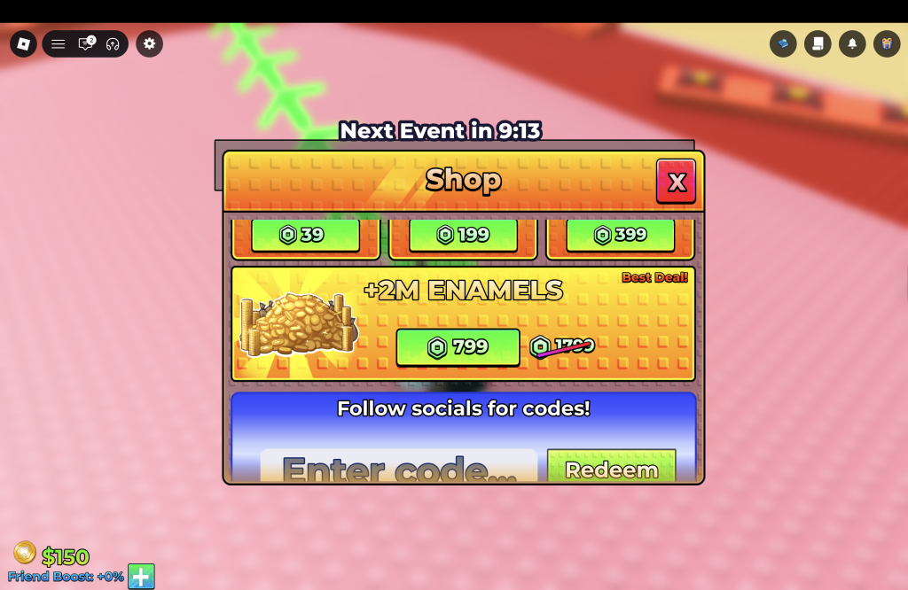 Cavity Crushers Codes Redemption Menu