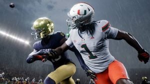 players going for ball in college football 27