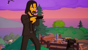 john wick and dog in simpsons fortnite trailer