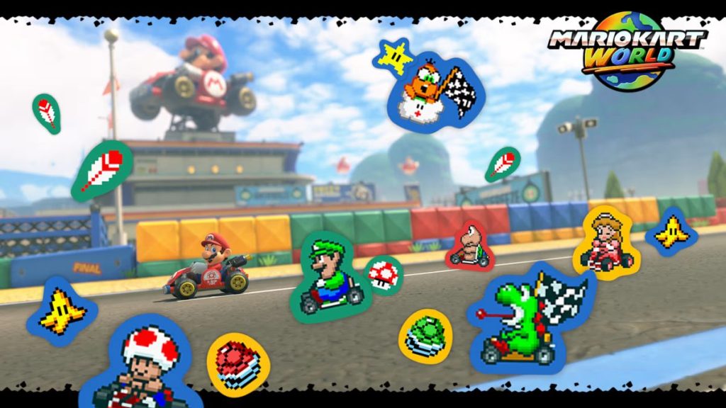 Stickers in Mario Kart World photo mode