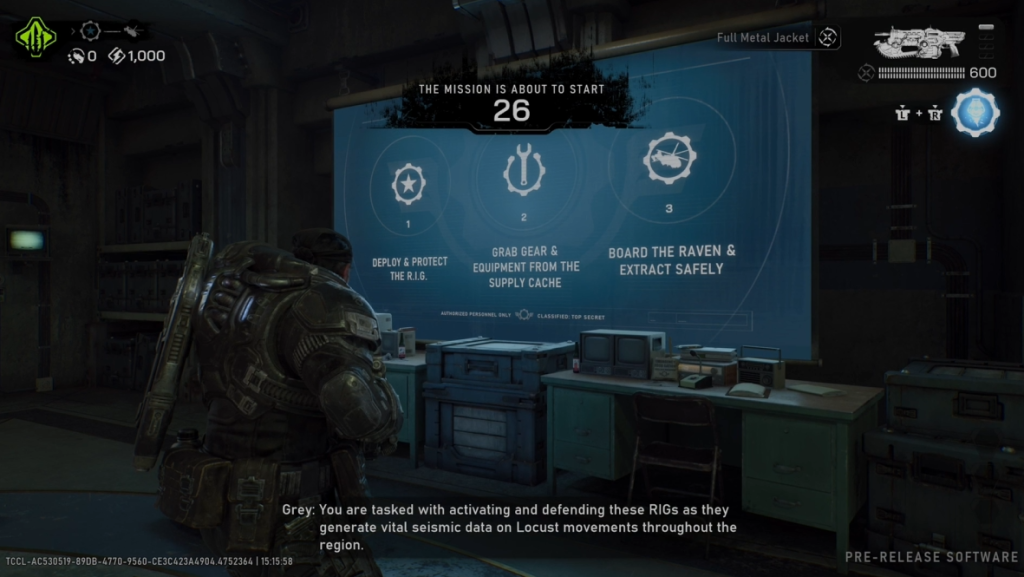 A lobby area in Gears of War: E-Day