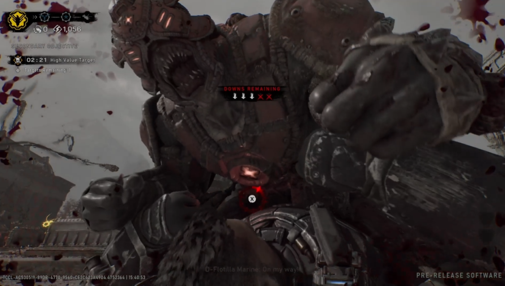 A player being executed in Gears of War: E-Day