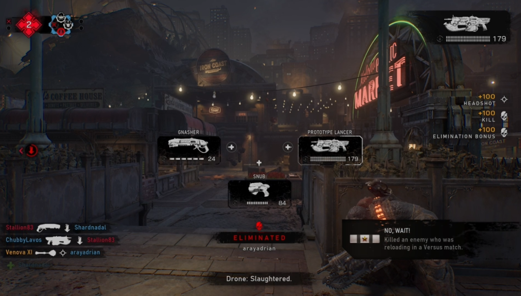 A weapon selection in Gears of War: E-Day