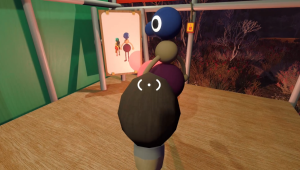 A player painting another player in Big Walk