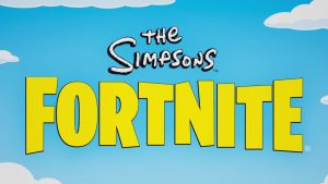 the Simpsons and fortnite collab logo