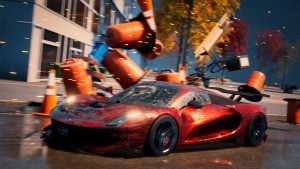 A vehicle in Burnout with damage