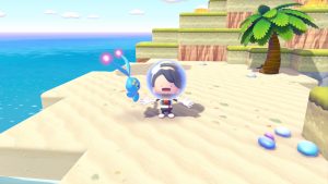 A player and Manaphy in Pokopia
