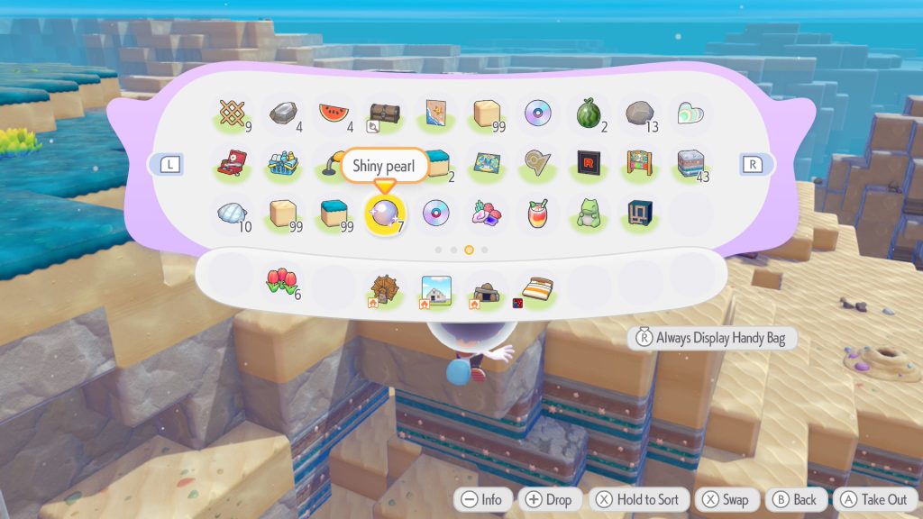 Shiny Pearls in a Pokopia inventory