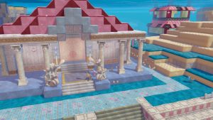 An underwater temple in Pokopia