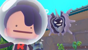 A player and Cloyster in Pokopia