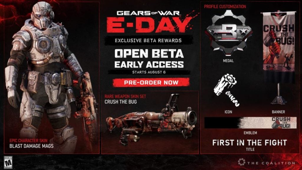 gears of war e-day beta rewards