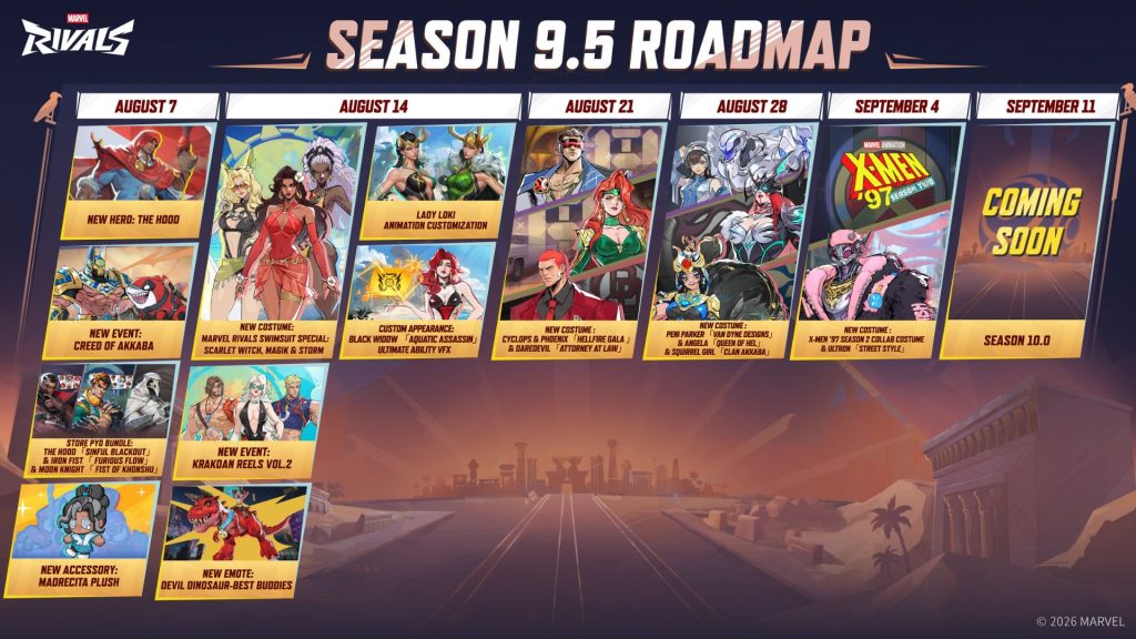 Marvel Rivals Season 9.5 Roadmap