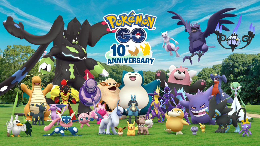 Artwork for the tenth anniversary of Pokemon Go