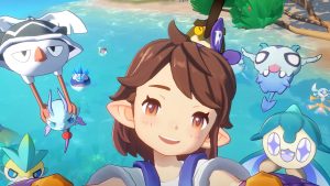 A character and Jinies in Roco Kingdom