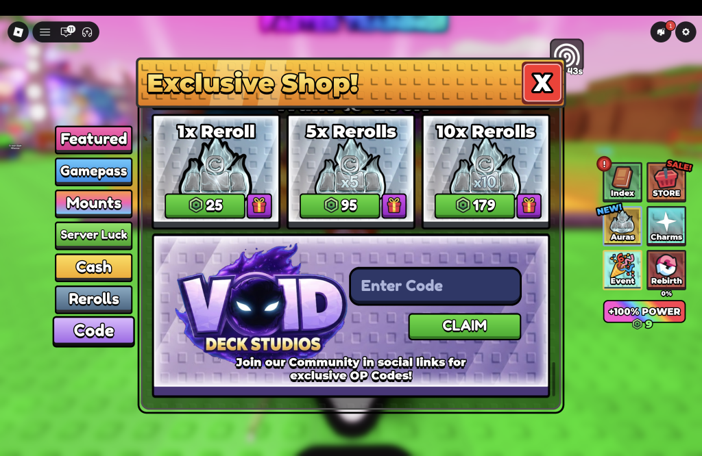 Be A Fish Bait Codes Redemption Menu