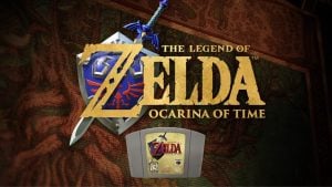 zelda ocarina of time remake logo and cartridge