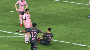 A player after a tackle in EA FC 27
