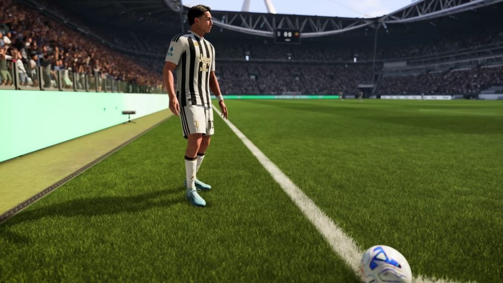 juventus player taking corner in ea fc 27