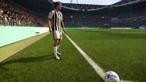 juventus player taking corner in ea fc 27