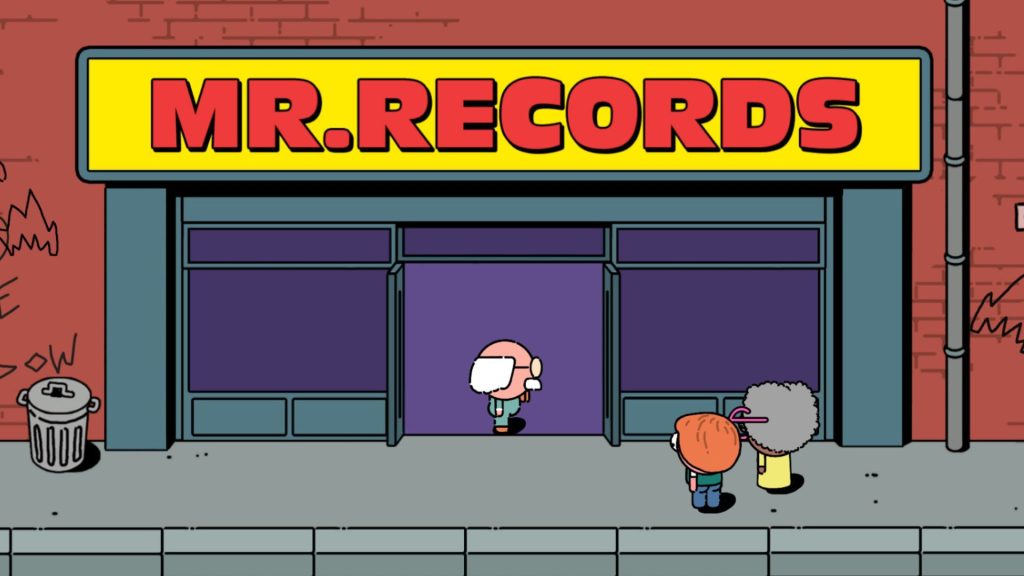 front of mr. records shop