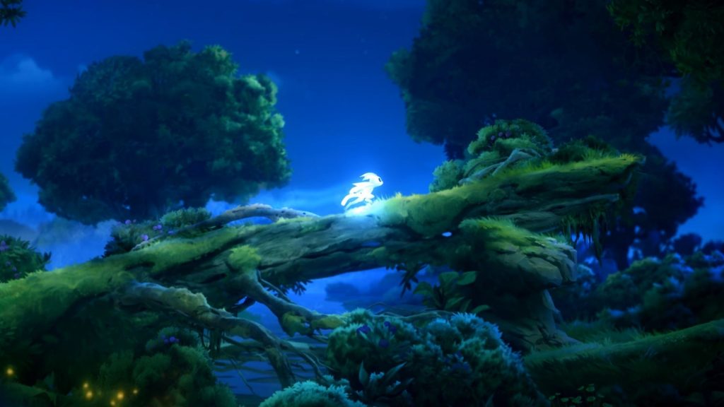 ori running along tree branch in ori