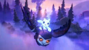 ori riding owl in ori on xbox