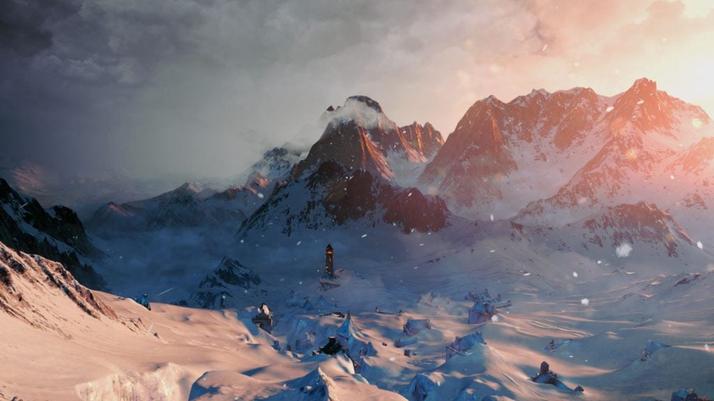 icy mountains in the witcher 3