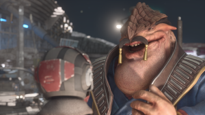 Darius Pax speaking to Shade in Star Wars: Galactic Racer