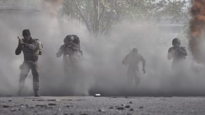 players running through smoke in wardogs