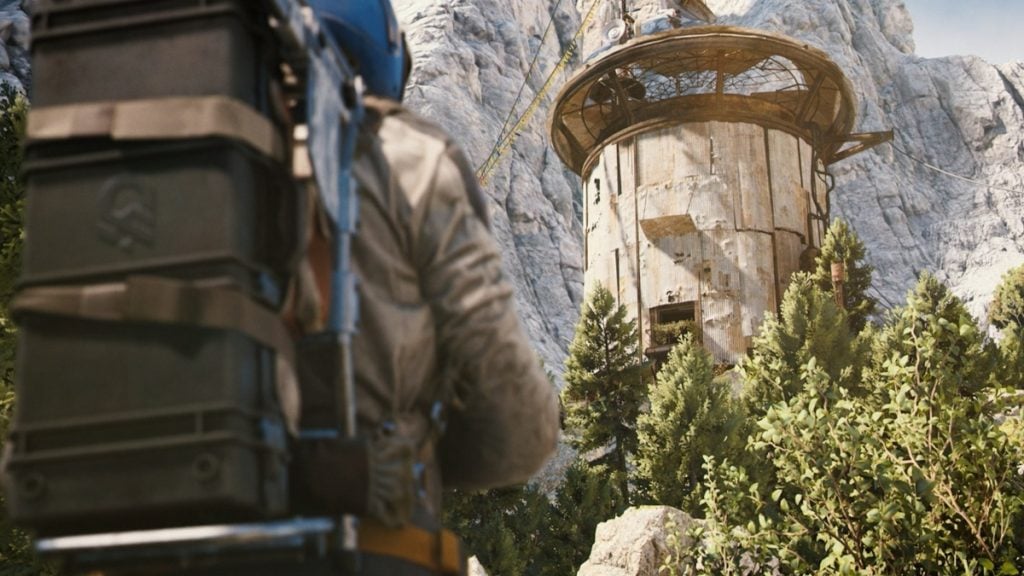 A player looking at an Outpost in ARC Raiders