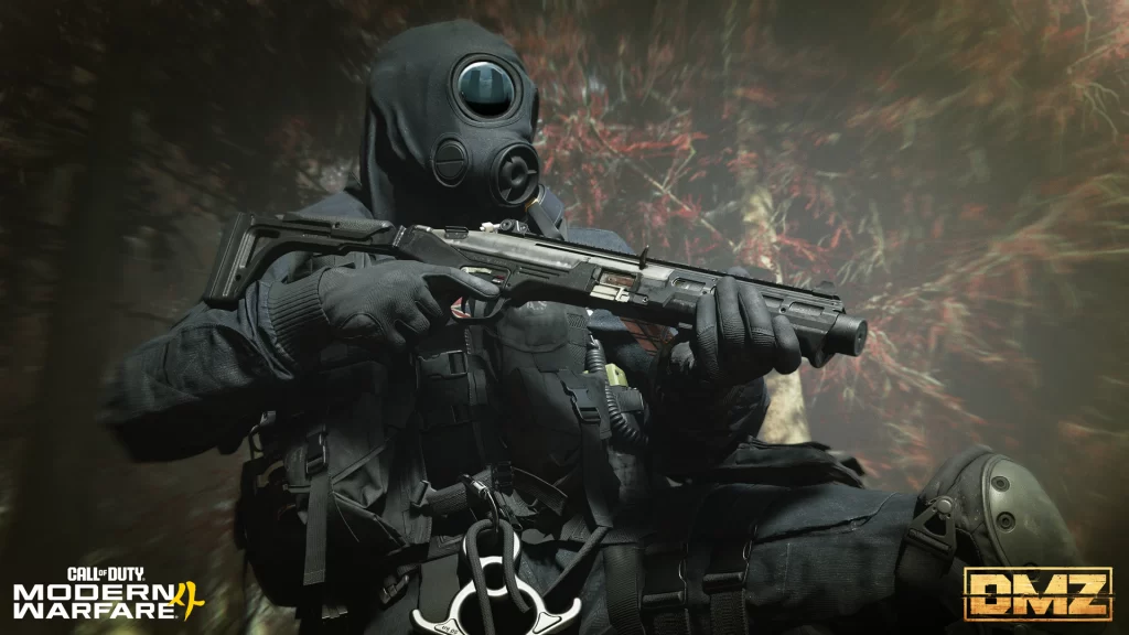 A character with a gas mask in DMZ
