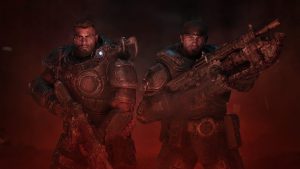 Marcus Fenix and Dominic Santiago in Gears of War: E-Day