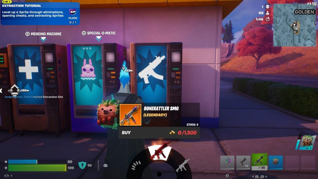 upgrade bonerattler smg in fornite