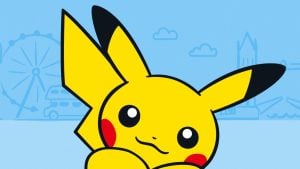Pikachu over the skyline of London