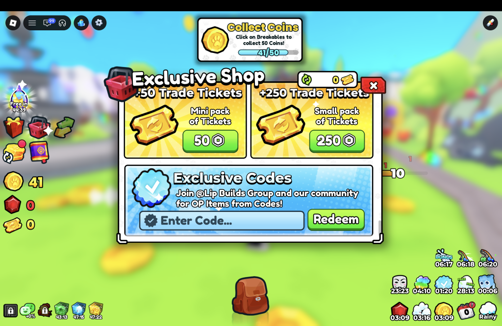 Pets Universe Codes Redemption Menu